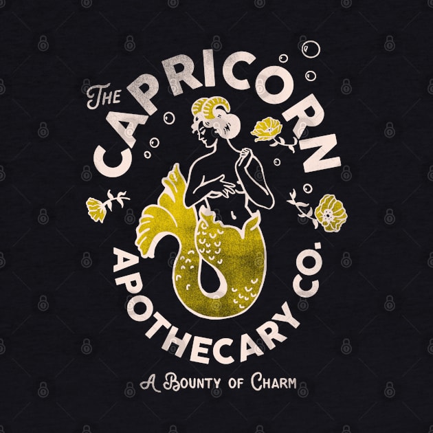 "Capricorn Apothecary Co: A Bounty Of Charm" Cool Zodiac Art by The Whiskey Ginger